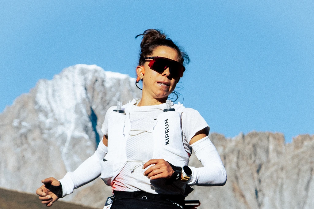 blandine running in chamonix
