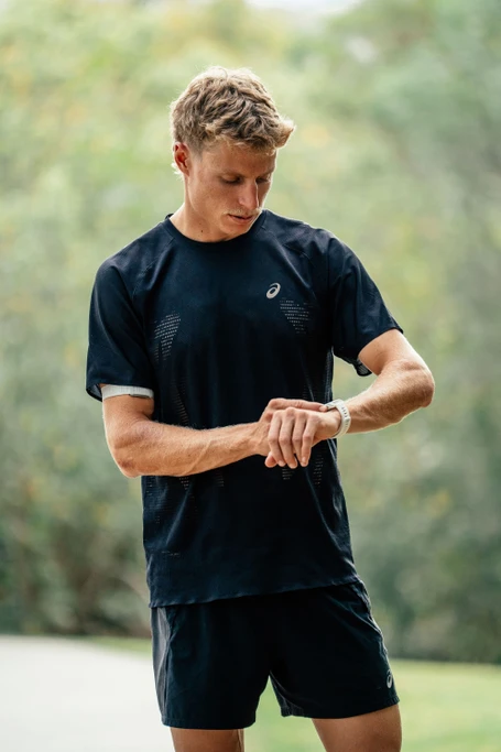 matt hauser checking his watch