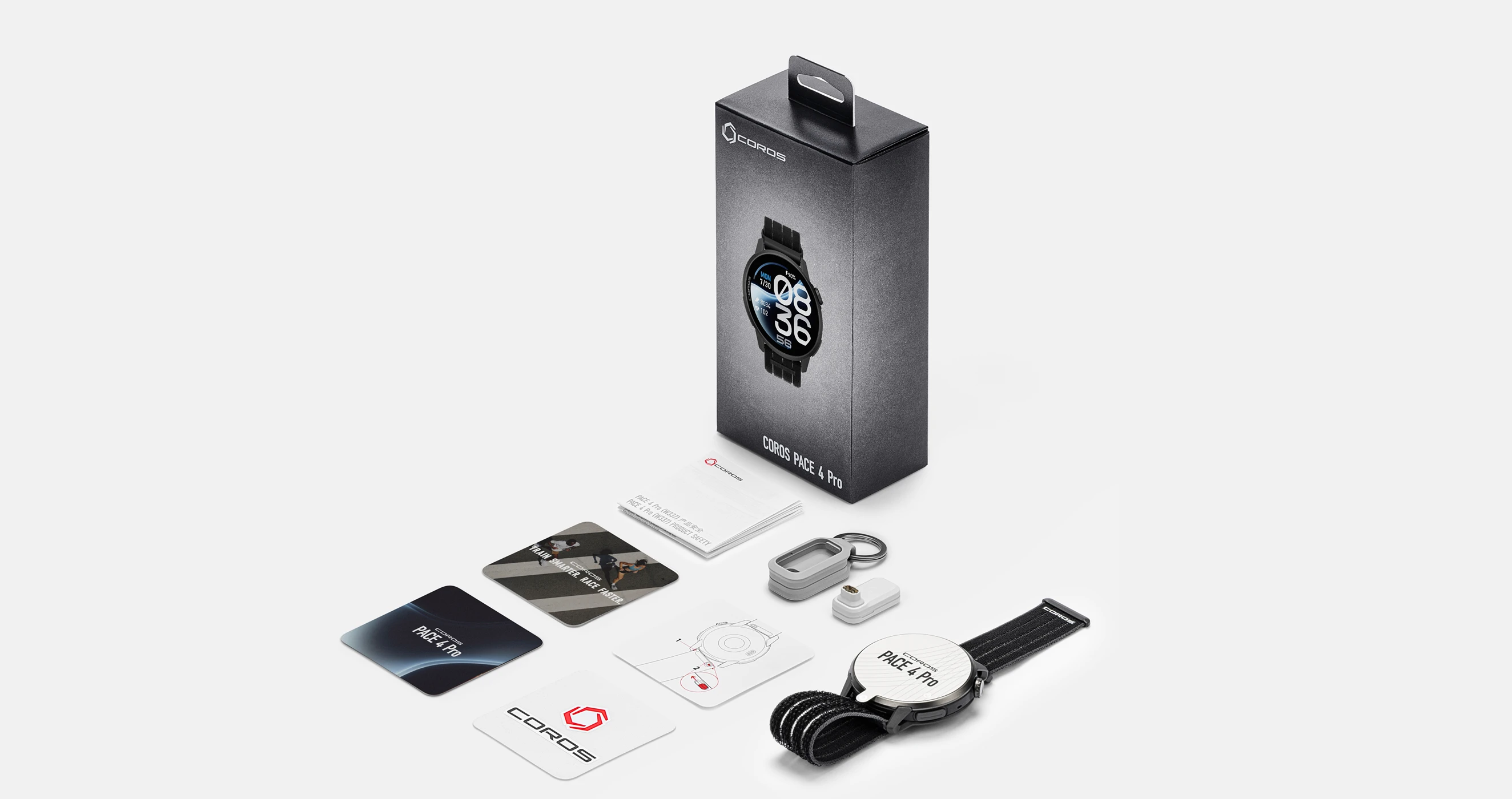 COROS PACE 4 PRO and included charging cable