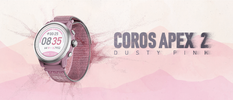 COROS APEX 2 Dusty Pink - for mountain athletes who train hard and go far.