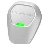 Front view of the COROS POD 2 with the sensor lighting in green.