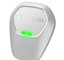 Front view of the COROS POD 2 with the sensor lighting in green.