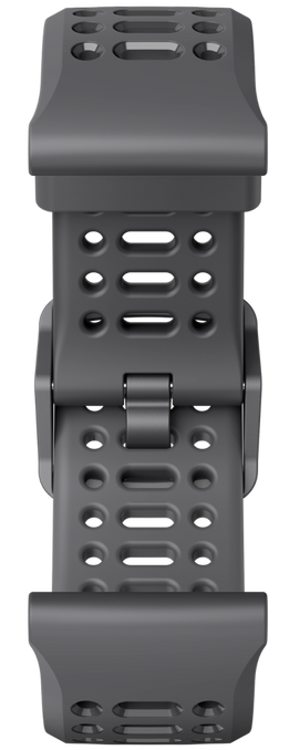 A front view image of a COROS PACE 3 black silicone band.